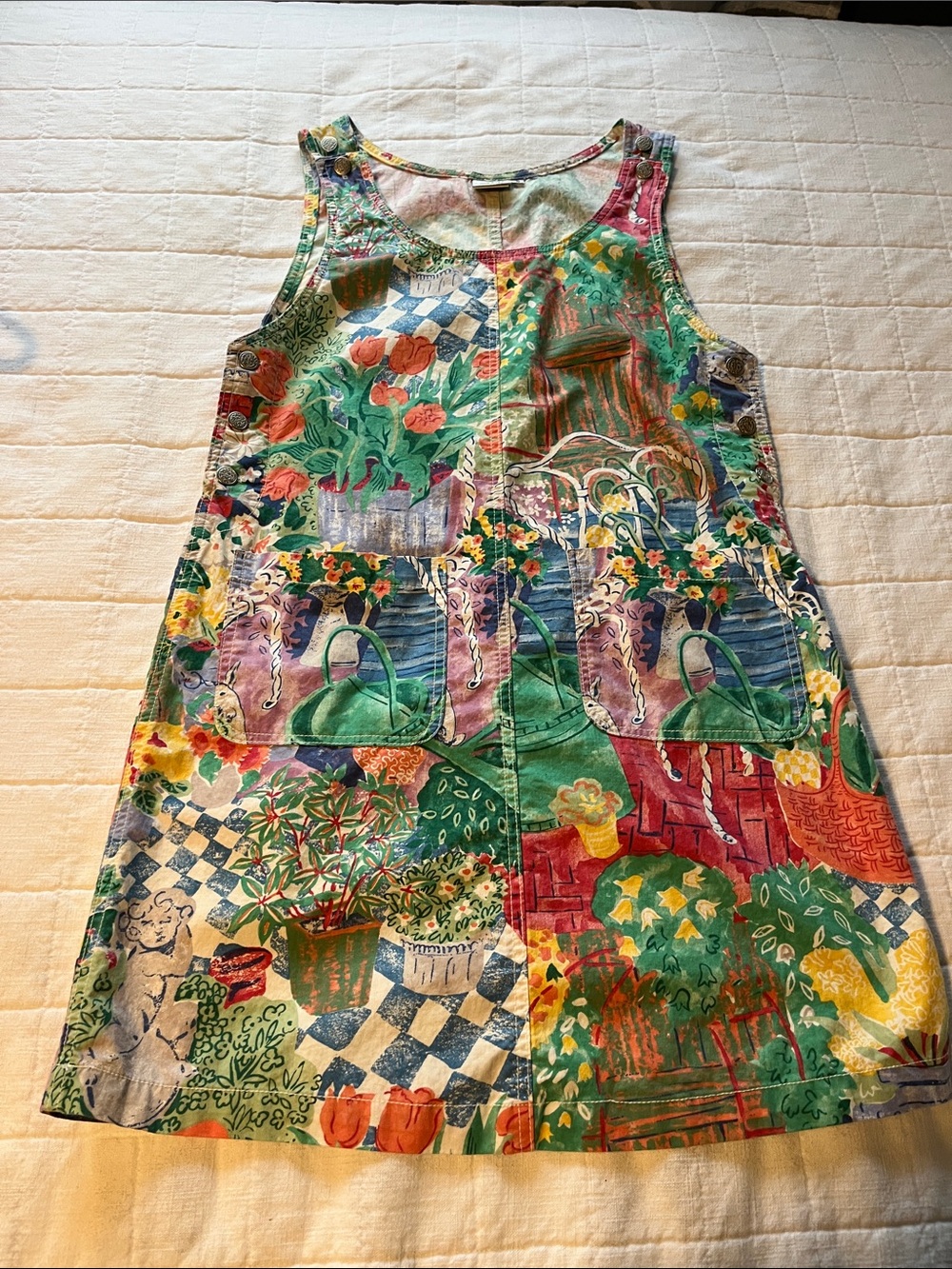 Match Multicolor Floral Patchwork Midi Dress